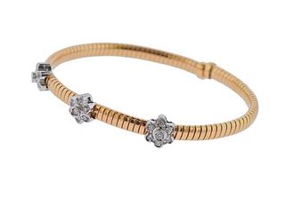 18K Gold Diamond Flower Bracelet