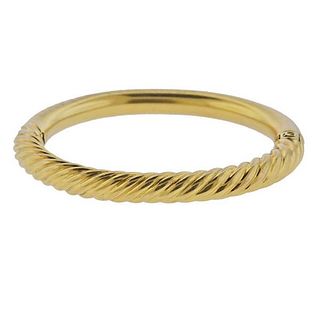 David Yurman 18K Gold Cable Bangle Bracelet