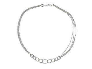 18K Gold Diamond Link Multi Chain Necklace