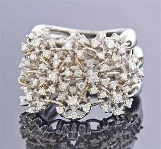 18K Gold Diamond Flower Ring