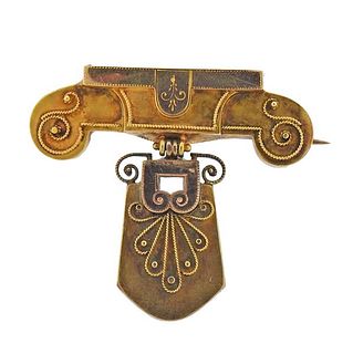 Antique Victorian 14k Gold Brooch Pin