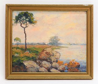 George Grinnell Rocky Shore Landscape Painting