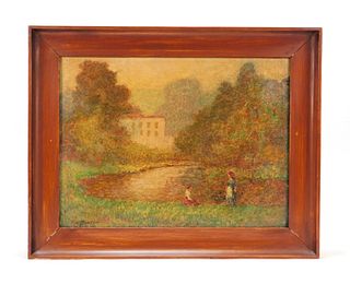 Frederick James Boston Impressionist Pond Painting