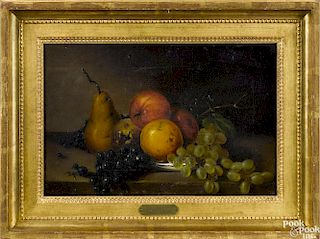 Attributed to James Peale (American 1749-1831), oil on canvas still life with fruit, unsigned