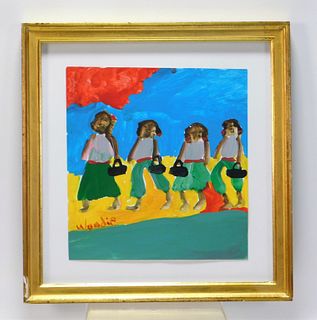Woodie Long Four Figures Memory Painting
