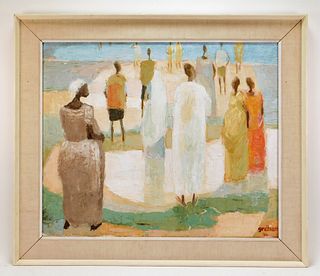French Modernist Synthetist Beach Painting