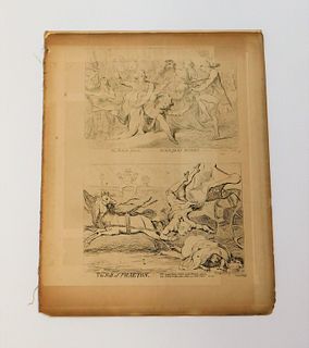 10PC S. W. Fores & J. Gillray Satirical Etchings