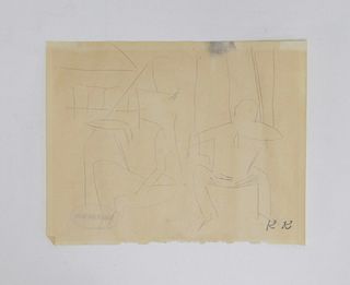 Karl Knaths Cubist Figure Study Pencil Drawing