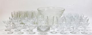 53PC Fostoria Assorted Punchbowl & Glassware Group