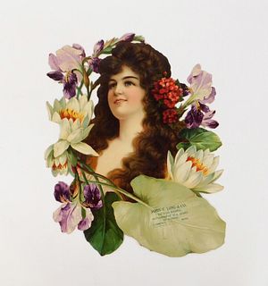 U. S. Calendar Co. Art Nouveau Die Cut Woman
