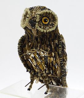 Italian Glass Beaded Figural Owl Lampshade