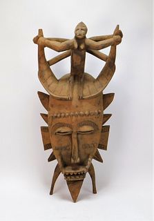African Senufo Carved Wood Mask