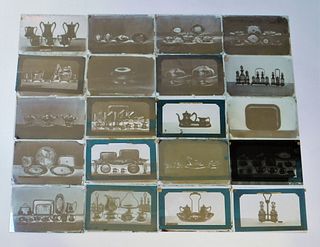 46PC Reed & Barton Glass Slide Photo Collection