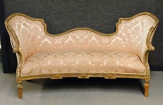 American Victorian Finely Carved Upholstered Sofa