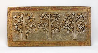 MCM Resin Forest Sculpture Sofa Mantle Wall Plaque