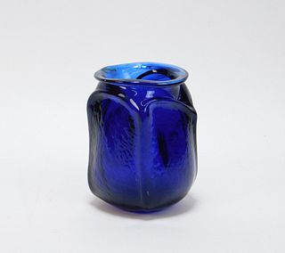 American Signed Dante Cobalt Blue Art Glass Vase