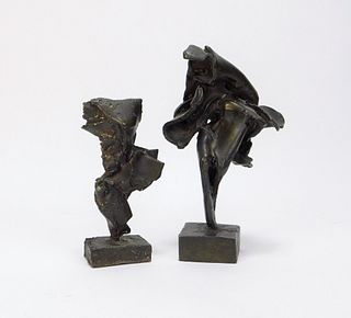 2 American Brutalist Bronze Sculptures
