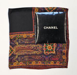 Chanel Jewel Toned Paisley Silk Scarf