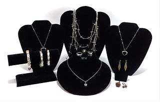 13PC Estate Sterling Silver Jewelry Group