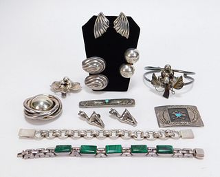 11PC Mexican Sterling Silver Jewelry Group