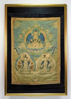 Chinese Qing Dynasty Embroidered Buddhist Textile