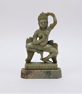 Tibetan Figural Dancer Carved Soapstone Statue