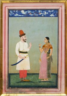 South Indian Court Scene Miniature Painting
