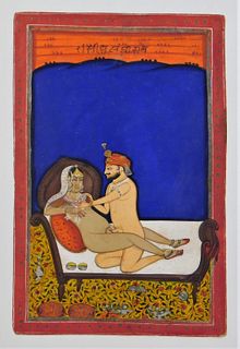 India Jaipur School Erotic Rajasthani Painting
