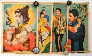 4PC Indian Bollywood Movie Poster Group