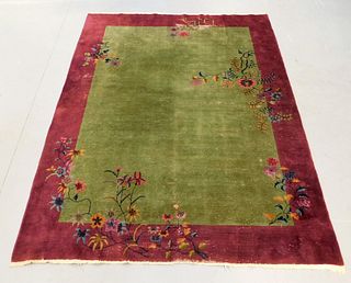 Antique Chinese Pictorial Art Deco Rug