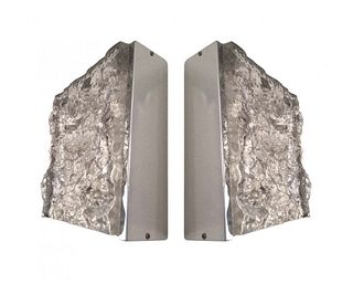 Pair of Italian Camer Glass Wall Sconces by Mazzega