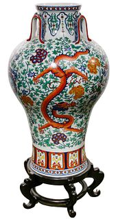 Chinese Floor Vase with Stand