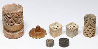 Pre-Columbian Ceramic Sellos and Ear Spool Assortment