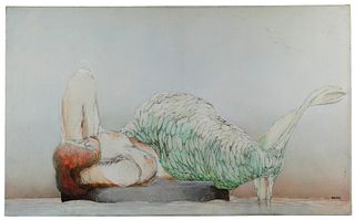 Nils Obel (Danish / American, b.1937) 'Mermaid' Oil on Linen