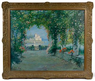 Luigi Paolillo (Italian, 1864-1934) 'A Trysting Place' Oil on Canvas