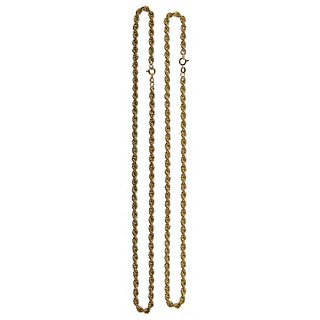 18k Yellow Gold Twisted Rope Necklace Assortment