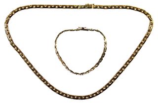 14k Yellow Gold Necklace and Bracelet