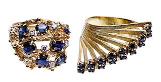 14k Gold and Sapphire Rings