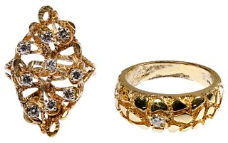 14k Yellow Gold and Diamond Ring Assortment