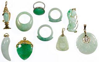 Platinum, Gold and Jadeite Jade Jewelry Assortment