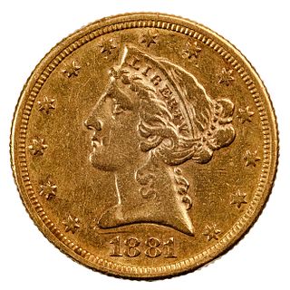1881 $5 Liberty Gold XF Details