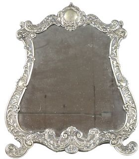 19th C Austra-Hungarian Silver Crest Mirror