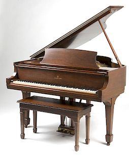 A Steinway & Sons Model S baby grand piano