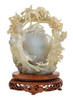 Jade Carved Double Figure Ornament