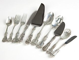 A partial set of Reed & Barton sterling flatware