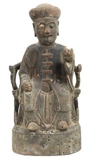 Early Chinese Carved Wood Deity