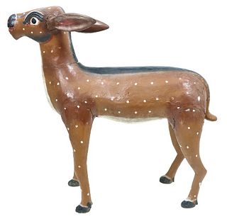 19th Century Carved Folk Art Deer