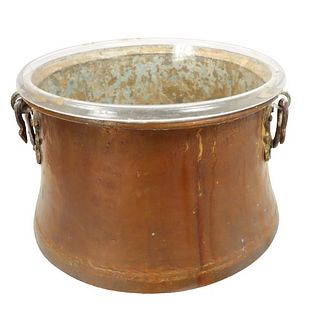 Copper Ice Bucket with Glass Insert