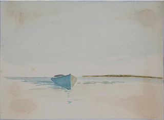 Richard Beer (1893-1959) Early Watercolor on Paper "Dory"
