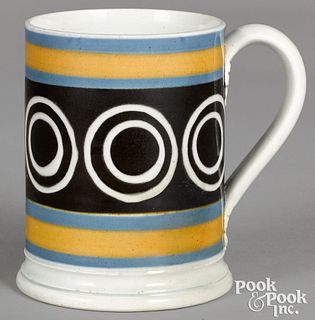 Mocha mug, with bullseye design